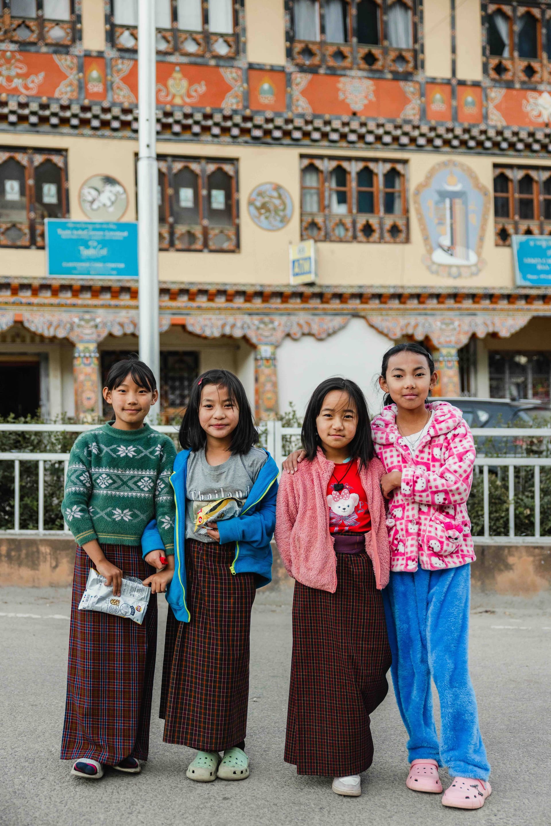 Happy school kids in Bhutan.
